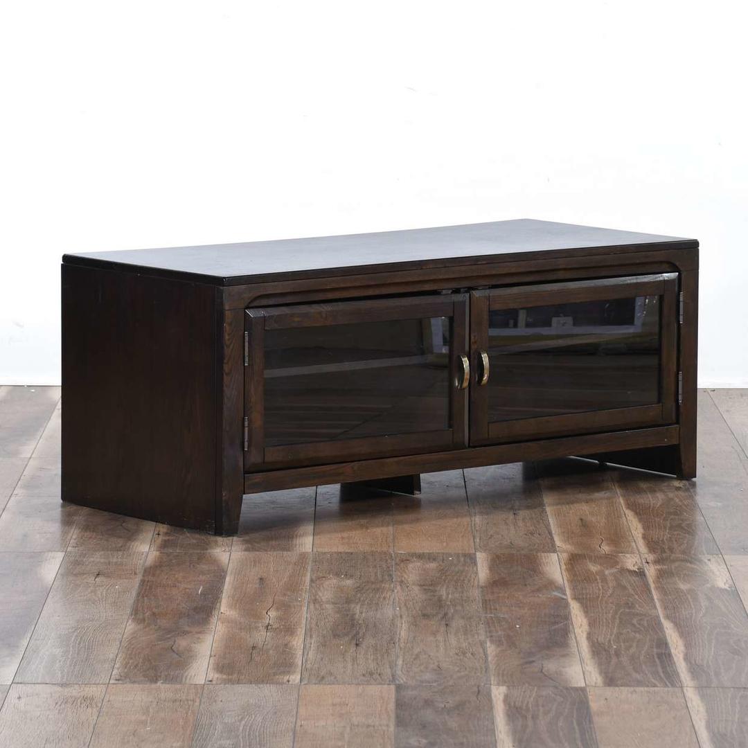 Contemporary Glass Door Media Center Loveseat (Los Angeles