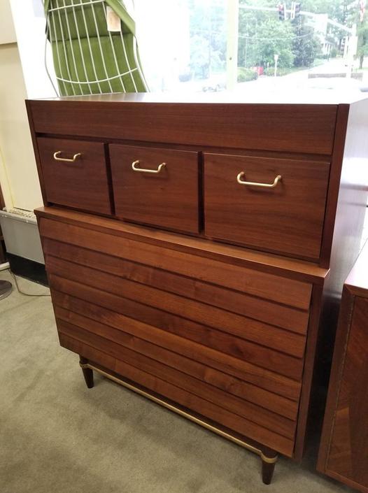 Mid Century Modern Highboy Dresser From The Dania Collection By American Of Martinsville