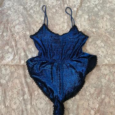 Vintage 1980’s Blue Lurex Onesie 