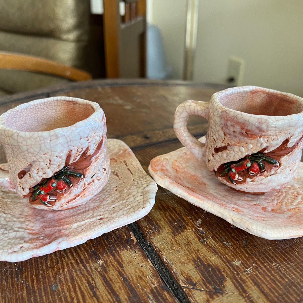 食器 Sebaschan Japanese Suigetsu Yaki Teacups Espresso Cups Rare Rakuzan | OrWa