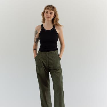 Vintage 27 Waist Army Pants | Cotton Poly Utility Army Pant | Green Fatigue | Made in USA | 