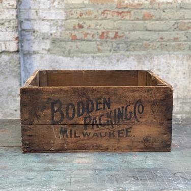 Antique Bodden Packing Co Wood Crate Milwaukee Home Decor 