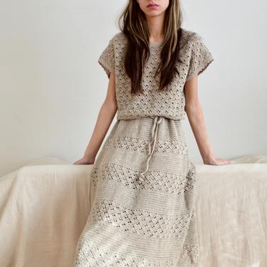 handmade crochet knit midi dress 