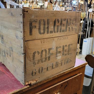 Vintage JA Folgers and CO Crate 16.25x27.5