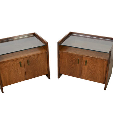 Walnut Nightstands Milo Baughman Founders Furniture Mid Century Modern 