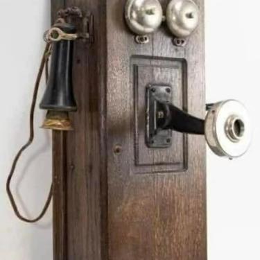 Antique Telephone Oak Wall, 1900's, 20th C., Back to the Good Old Days!!