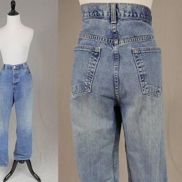 90s Gap Loose Fit Jeans - 34 waist - Button Fly - Light Blue Denim Pants - Vintage 1990s Straight Leg - 32.5