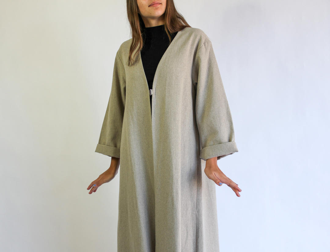 Vintage Crown Linen Designs Minimalistic Natural Twill Duster 100