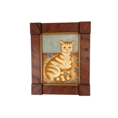 Vintage Tabby Cat Painting 