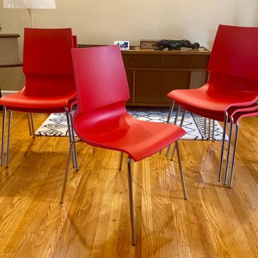 Knoll GiGi Stacking Red Chairs - 10 Available 