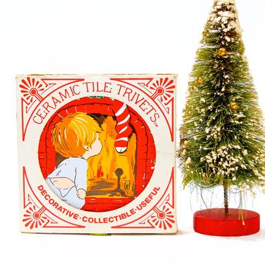 VINTAGE: 1981 - 2 Jasco Ceramic Tile Christmas Trivets in Box - Kitchen Decor - Wall Decor - SKU 28-C3-00013136 
