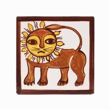 Gardena California Ceramic Tile Lion Wall Plaque 