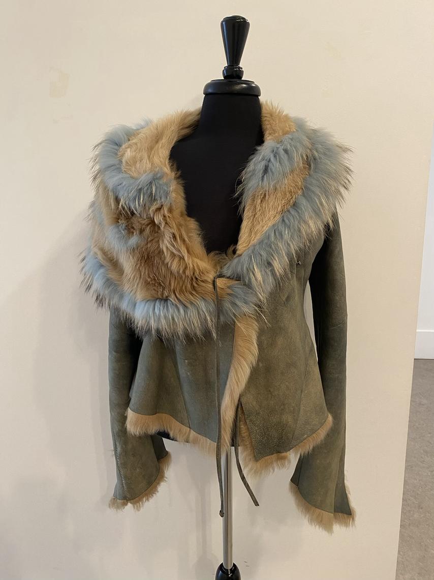 Suede jacket with fur-effect collar - Women | MANGO OUTLET USA