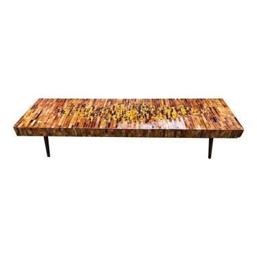 Mid Century Coffee Table Lacquer Tile Abstract 
