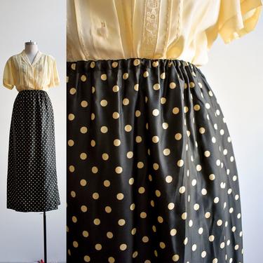 Vintage Black & White Polka Dot Skirt 