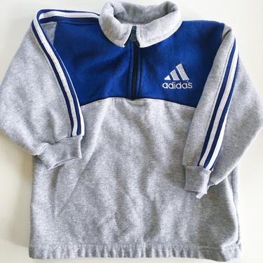 Vintage Child's 1990s Adidas Half Zip Up Top / 8-10x 