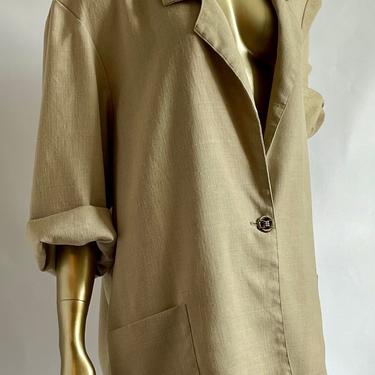 1980's Oversized Linen Look Blazer fit L - 2X 