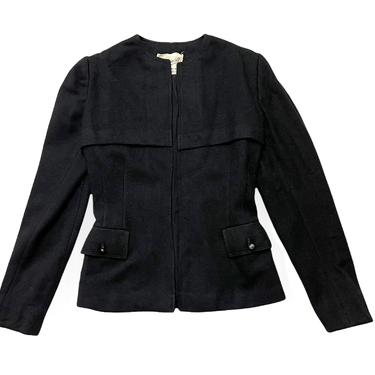 Vintage 1930s/1940s Women's FASHIONBILT Wool TWEED Jacket ~ S ~ Blazer / Sport Coat ~ Art Deco ~ Collarless ~ Herringbone 