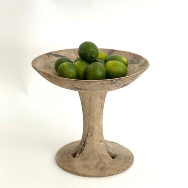 Rustic Wood Pedestal Offering Fruit Bowl 