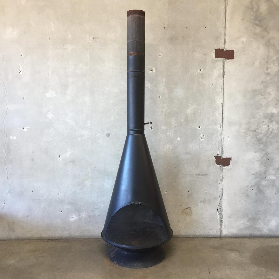 Vintage Mid Century Matte Metal Malm "Fire Duke" Fireplace Urban