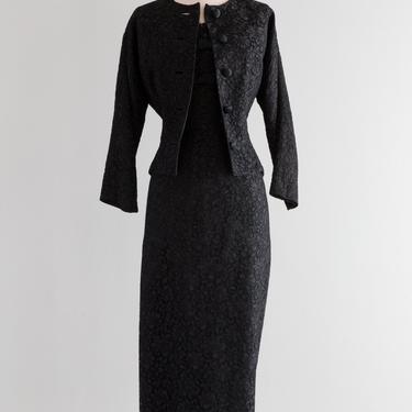 don loper dress designer 1950s Don Loper Designer Red Rose Lam Ensemble- New!  Coutura Vintage