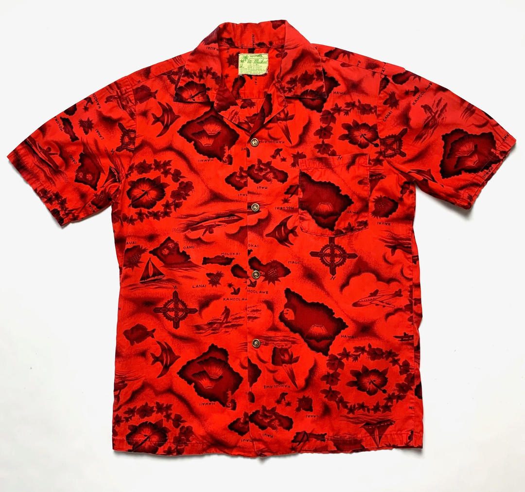 Vintage 1950s UI-MAIKAI Hawaiian Shirt ~ XS to S ~ Rockabilly / Tiki ...