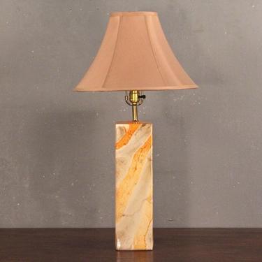 Mid Century Marble Glazed Ceramic Table Lamp