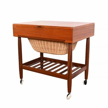 Teak Sewing Table Sewing Basket Made by Vitze Ejvind Johansson 
