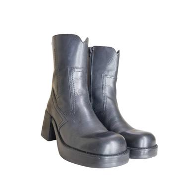 Vintage Chunky Boots, Size 8 / Chunky Heel Platform Boots / 1990s Skechers, Sought Clothier