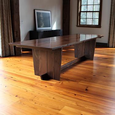 Live edge solid walnut 10 foot dining table inspired by Genorge Nakashima Minguren II 