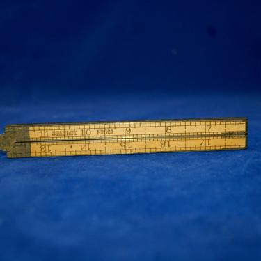 Vintage Stanley No. 62 1/2 Brass and Boxwood 24&amp;quot; Folding Ruler ~ Excellent Vintage Condition ~ Stored in a Wood Trunk for 50+ years 