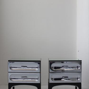 Chrome Bedside Tables by Henri Vallières