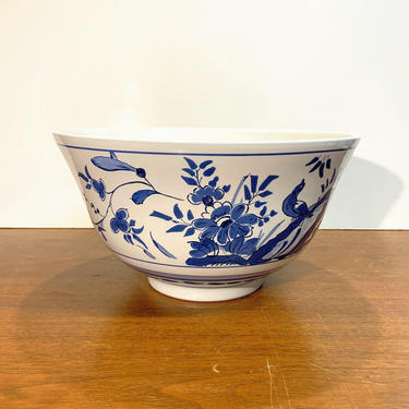 Vintage Royal Goedewaagen Williamsburg Restoration Delft Blue Punch Bowl 