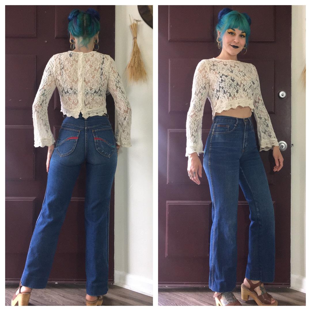 Vintage 1980’s Brittania Jeans with Red and Blue Pocket Detail ...