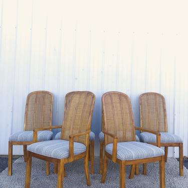Set of 6 Vintage Caned Dining Chairs by Drexel