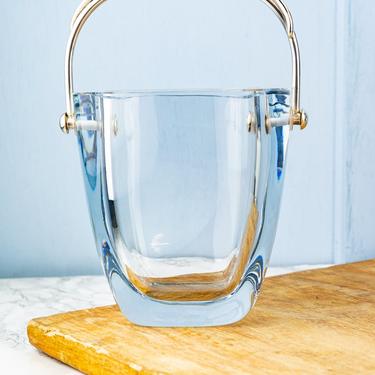 Vintage Scandinavian Crystal &amp; Sterling Silver Ice Bucket