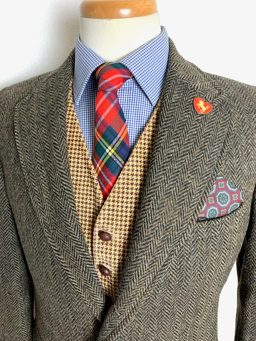 Vintage 1970s Harris Tweed x EDDIE BAUER Wool Blazer ~ 36 to 38 ...