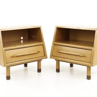 John Keal for Brown Saltman Mid Century Nightstands - Pair - mcm 