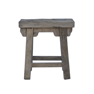 Chinese Raw Wood Rough Finish Accent Single Sitting Stool cs6154E 