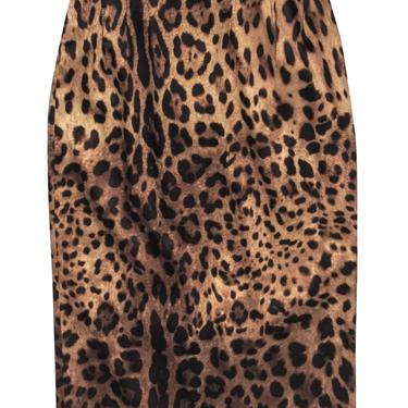 Dolce &amp; Gabbana - Cheetah Printed Satin Pencil Skirt Sz 0