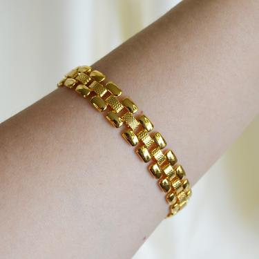 gold bracelet, gold mesh chain bracelet, mesh chain bracelet, gold bracelet, gift for her,  gold wide link chain bracelet, mesh link 