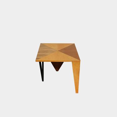 Wood And Metal Side Table With Triangle Theme