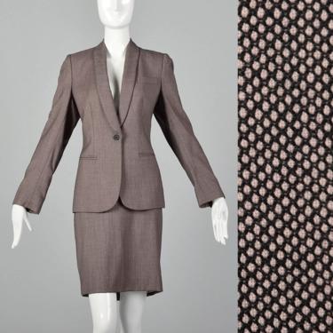 Large Alexander McQueen 1990s Skirt Suit McQueen Suit Vintage Blush Skirt Suit Women's Long Sleeve Skirt Suit 