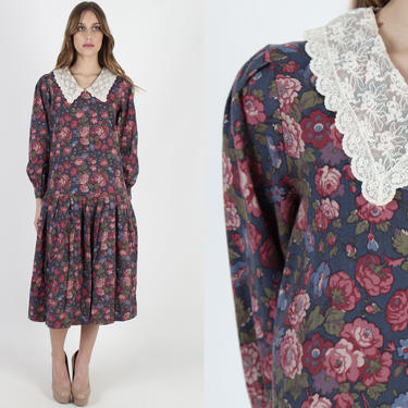 Laura Ashley Country Style Floral Dress Wide Lace | American Archive - San  Diego, CA | ATTIC