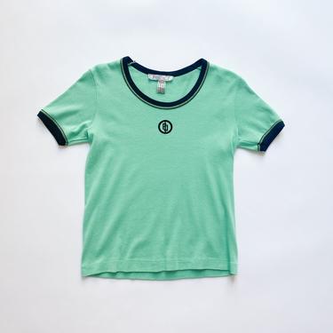 1970s Emilio Pucci Logo Embroidered Ringer Tee 