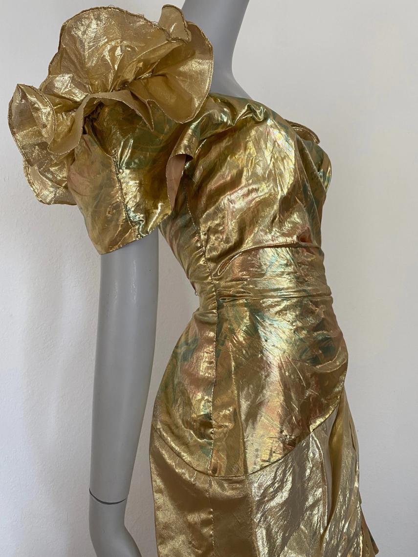 Gold lame dress hot sale 80s