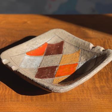 Aldo Londi | Bitossi | “Harlequin” Decor Ashtray 