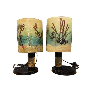 Pair Resin Table Lamps, France, 1950&#8217;s