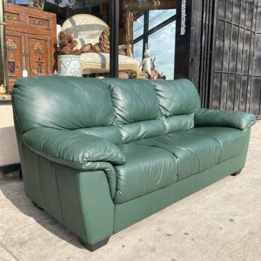 Keep Off the Grass | Green Millennium Leather Sofa