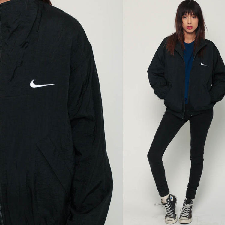 Black Nike Jacket 90s Windbreaker Jacket Nylon Jacket | Shop Exile
